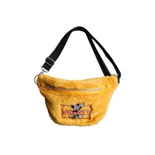 Сумка на пояс с Микки Маусом, женская сумка через плечо, Милая женская плюшевая сумка, сумка для хранения, Женская нагрудная сумка для телефона, Bolsa Feminina