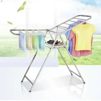 

Balcony drying rack floor folding indoor household cool drying rack balcony simple children hanging clothes rack