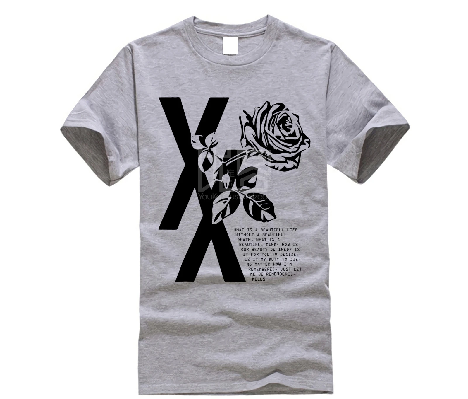 Брендовая мужская футболка MGK T XX с цветком черной розы для мужчин женщин детей