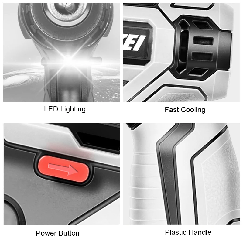 42VF Electric Screwdriver Cordless Drill 2-Speed 7500mAh Lithium-ion Battery Rechargeable Power Mini Cordless Electric Drills