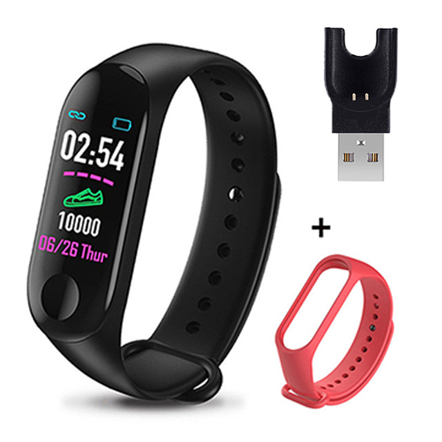 Plus Bluetooth-compatible Smart Watch Heart Rate Blood Pressure Health Wristband IP65 Waterproof Fitness Tracker Watch M3