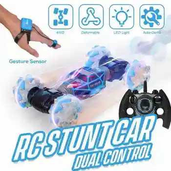 

RC Stunt Car Watch Gesture Sensor Control Deformable Electric RC 360 Degree Drift Car with LED Light Children New Year Gift