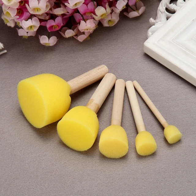 20pcs Round Sponges Brush Set Stencil Sponge Brushes DIY Painting