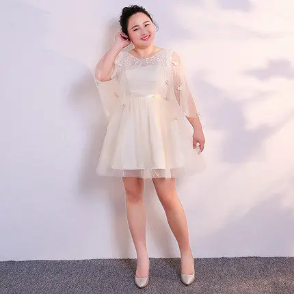 A Платье для выпускного вечера с o-образным вырезом для подружек Vestidos De Gala T355 размера плюс новые короткие платья женские вечерние милые модные платья для выпускного вечера - Цвет: A