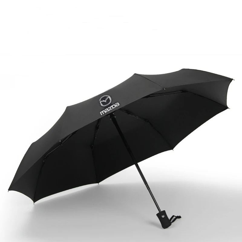 Автоматический автомобильный зонт в три сложения Mazda, мужской основной деловой зонт для отдыха - Цвет: mazda