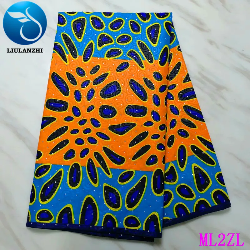 ML2ZL64 Воск liulanzhi африканские ткани настоящий воск Анкара ткань с камнями 6 ярдов хлопок воск ткань ML2ZL34-ML2ZL64 - Цвет: ML2ZL64