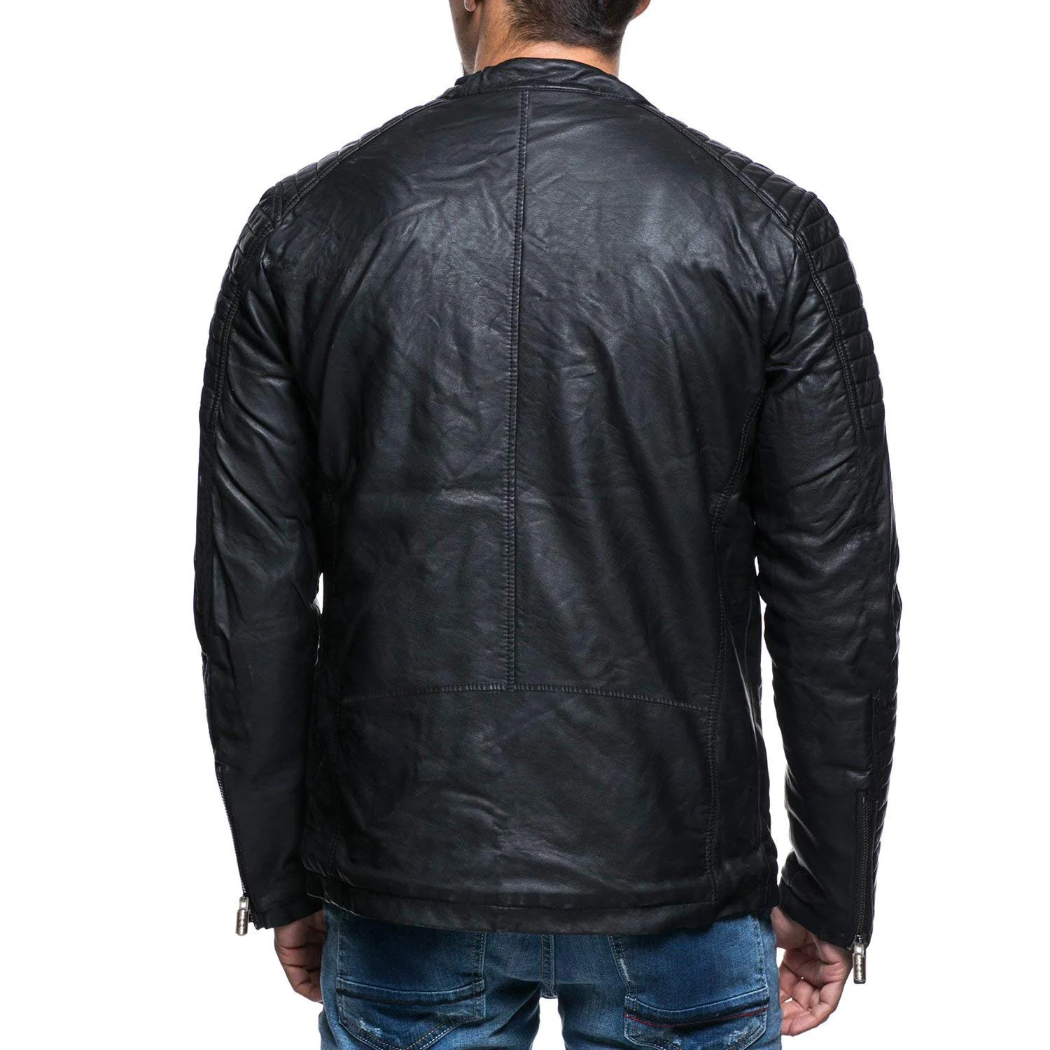 Мужское кожаное пальто, зима, стиль, EBay, повседневное, одноцветное, с подкладкой, из искусственной кожи, Байкерская, кожаная куртка, пальто для мужчин