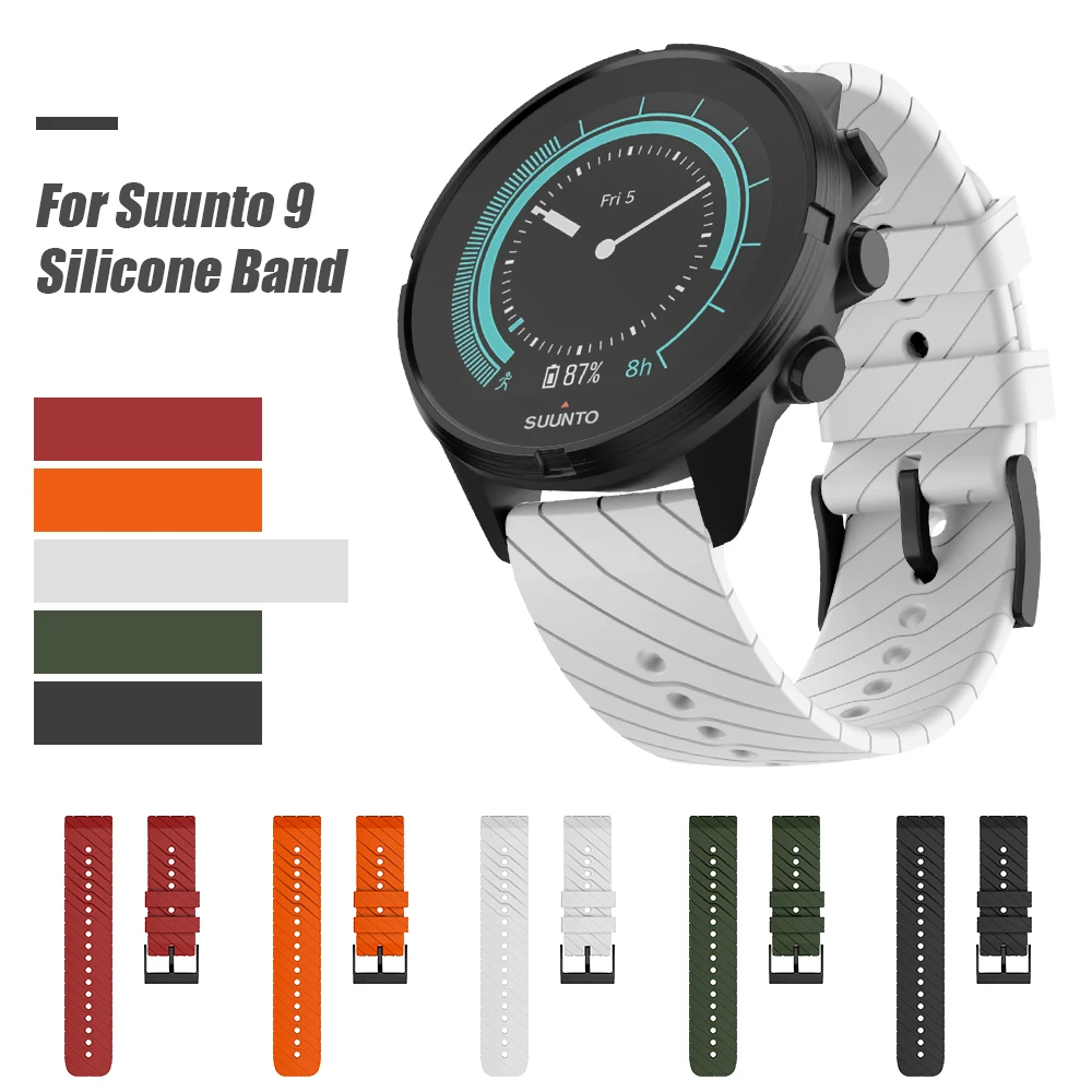 Sport Silicone Watchbands for SUUNTO 9 Baro Bands Soft Silicone Wristband Repalcement for SUUNTO Spartan 9 1