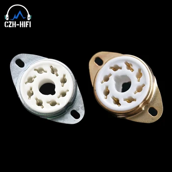 

1PC 8pin Tube Socket Ceramic Valve Base for KT88 EL34 5881 6CA7 6V6 6SL7 6L6 5AR4 Vintage Audio Amplifier DIY Gold/Tin Plated