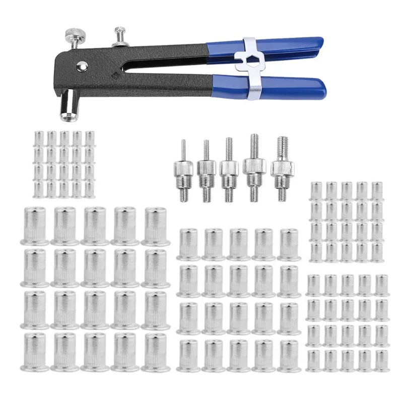 106pcs Threaded Nut Rivet Gun M3 M8 Insertion Rivet Tool with Rivet Kit