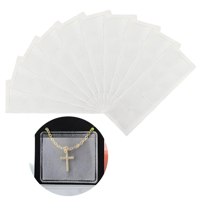 100 Pcs Self Adhesive Necklace Chain Pouch Necklace Display Cards Loose