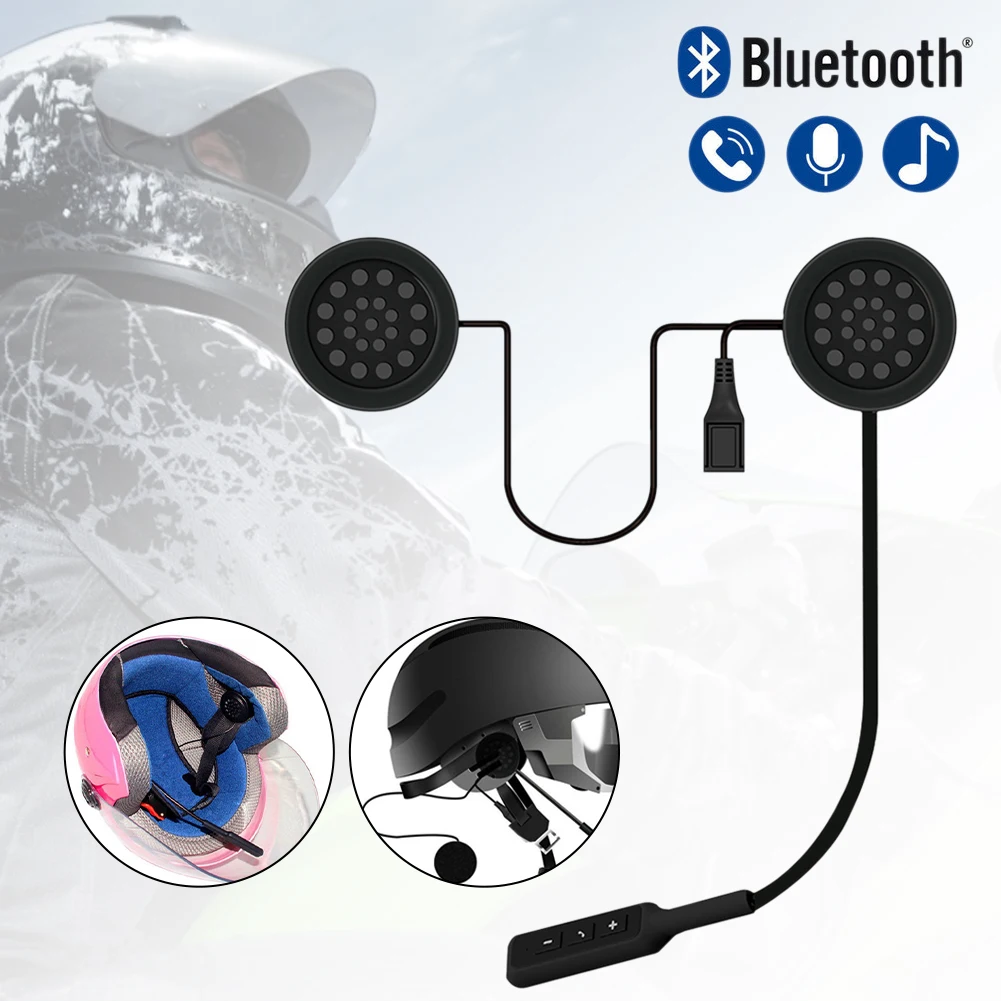 BT5.0 Wireless Helmet Headset Motorcycle Bluetooth Headphones with Mic Handsfree 
