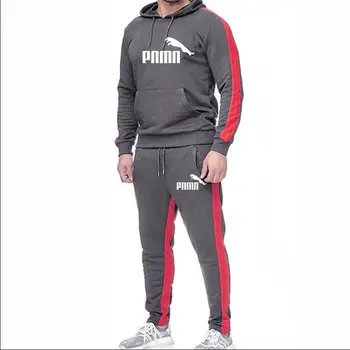 

New fashion streetwear hoodie suit sportswear men's warm sportswear suit hoodie + sports trousers two-piece casual sports shirt
