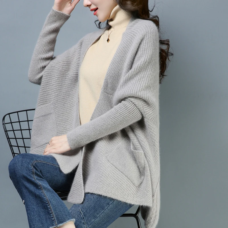 #Special Offers Casual Women Loose Cardigans Coats Autumn new fashion Pockets Thick Sweater Solid color Knitted Batwing Sleeve Tops womens #Special Offers Casual Women Loose Cardigans Coats Autumn new fashion Pockets Thick Sweater Solid color Knitted Batwing Sleeve Tops womens