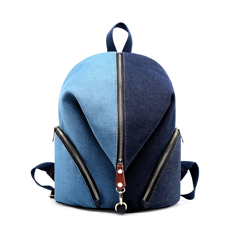 Jiessie& Angela модный Джинсовый Рюкзак для женщин большой емкости дорожный рюкзак для подростков девочек сумка на плечо Женская Студенческая сумка на молнии - Цвет: blue Small