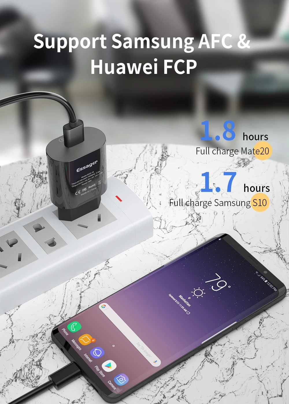 Essager Quick Charge 3,0 USB зарядное устройство QC3.0 QC Быстрая зарядка ЕС вилка адаптер настенный мобильный телефон зарядное устройство для iPhone samsung Xiaomi