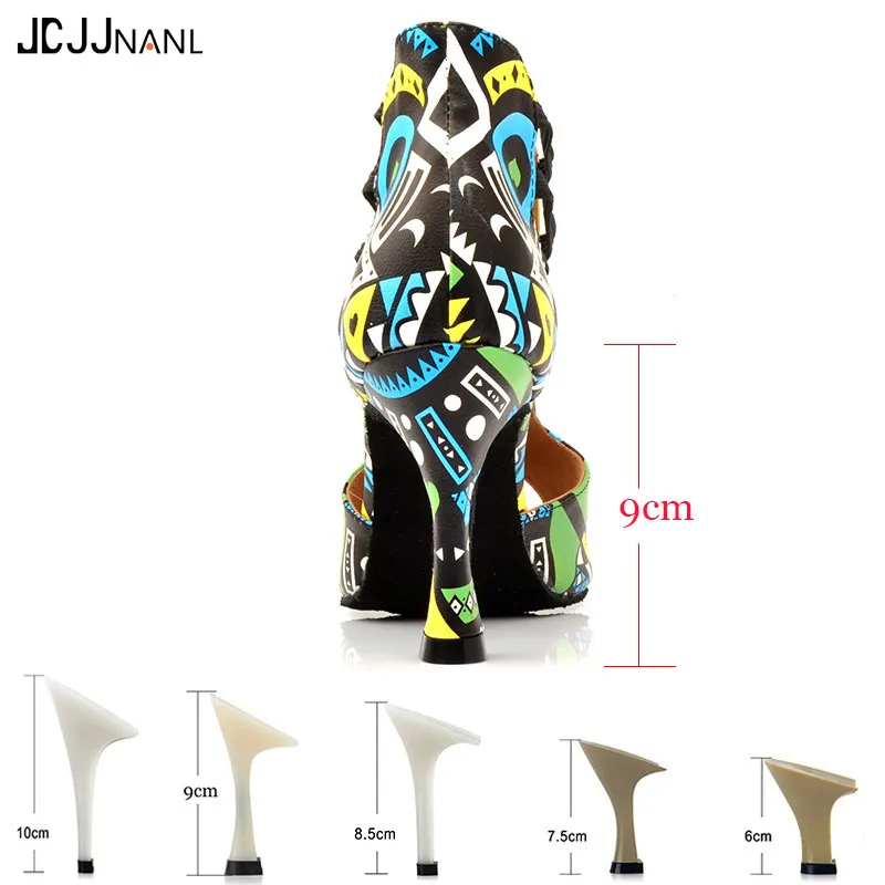  Latin Dance Shoes Ladies Dance Boots Elastic band adjustment Ballroom Dance Shoes Blue African text