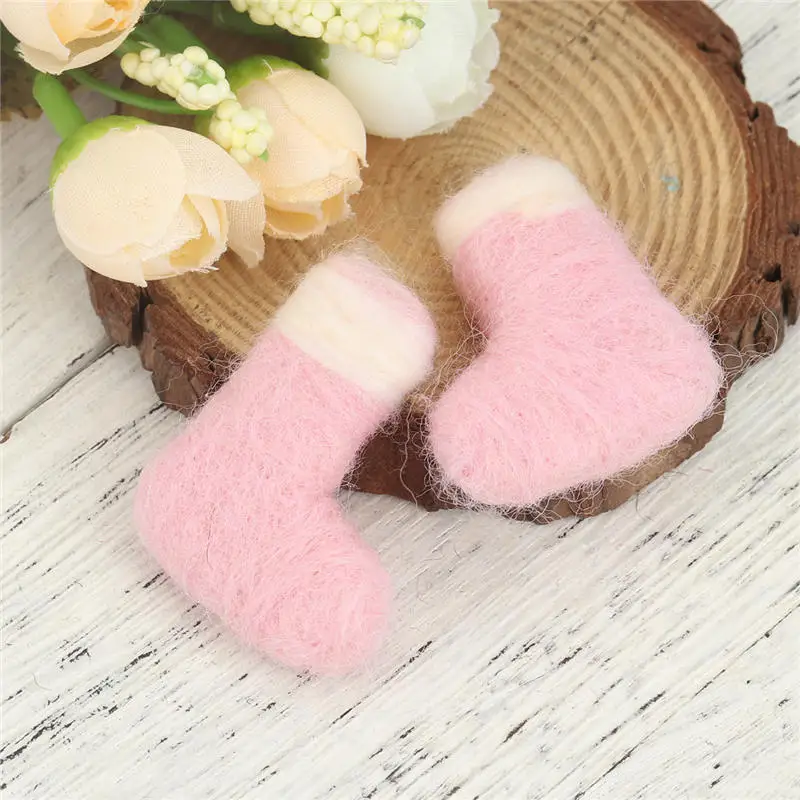 2 шт. шерстяные войлочные рождественские носки перчатки Poke DIY наборы ремесло шитье игрушек детские аксессуары для шарфа Подарочная сумка Украшение для рюкзака