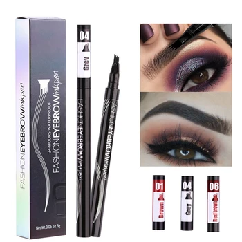 

3pcs Natural Microblading Eyebrow Tattoo Pen 4 Fork Tips Fine Sketch Waterproof Lasting Liquid Eyebrow Pencil Cosmetic Girl Gift