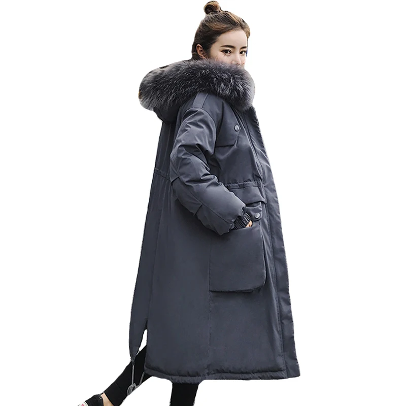 

New Arrival Winter Jacket Women With Fur Hooded Oversized Fashion Outwear Coat Long Padded High Quality Warm Parka Womens
