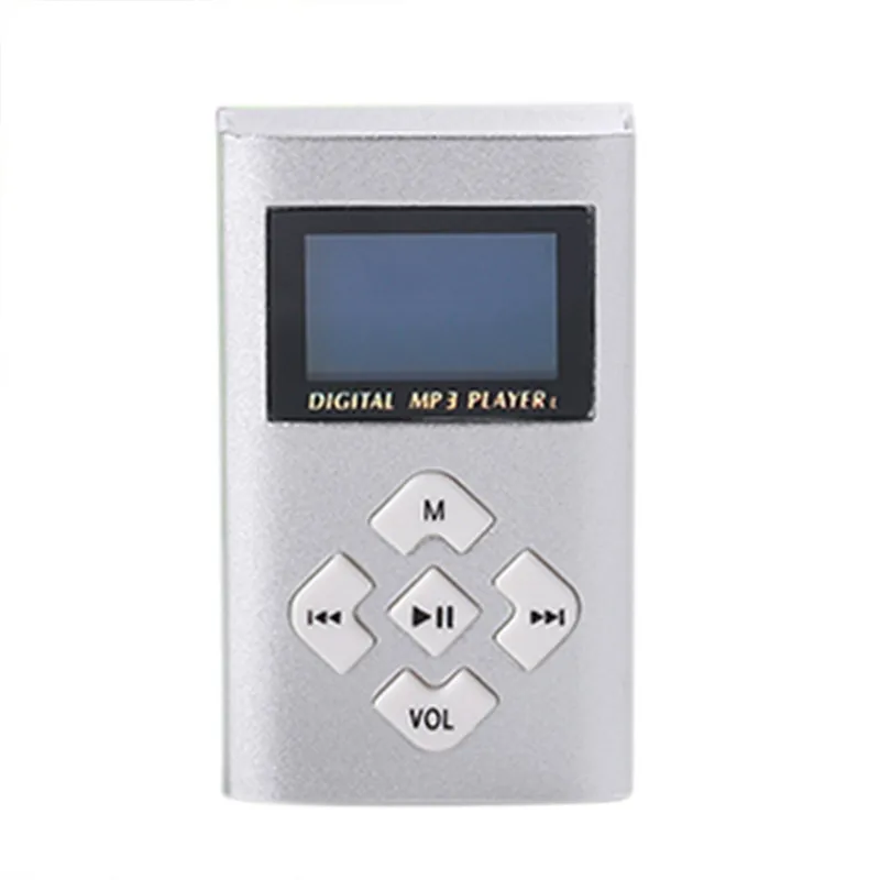 Серебристый OMESHIN USB мини MP3 плеер ЖК-экран Поддержка 8 Гб Micro SD TF карта - Цвет: Серебристый
