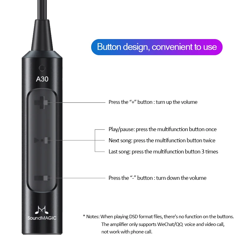 SoundMAGIC A30 Portable HiFi Amplifier USB DAC Type C to 3 5mm Headphone Amplifier Adapter for Android Phones