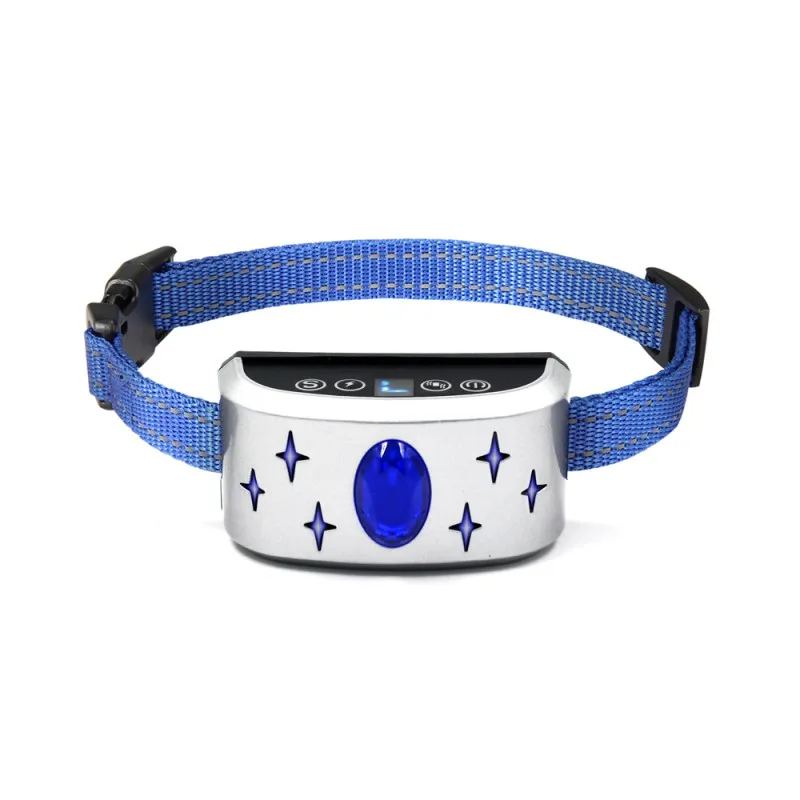 SV Интеллектуальный водонепроницаемый ошейник для собак с цифровым дисплеем, безопасный перезаряжаемый ошейник для собак, щенков, управление лаем - Цвет: SV