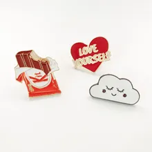 Японский Корейский мультфильм креативное сердце шоколадное облако Милая брошь индивидуальный значок одежда сумка аксессуары