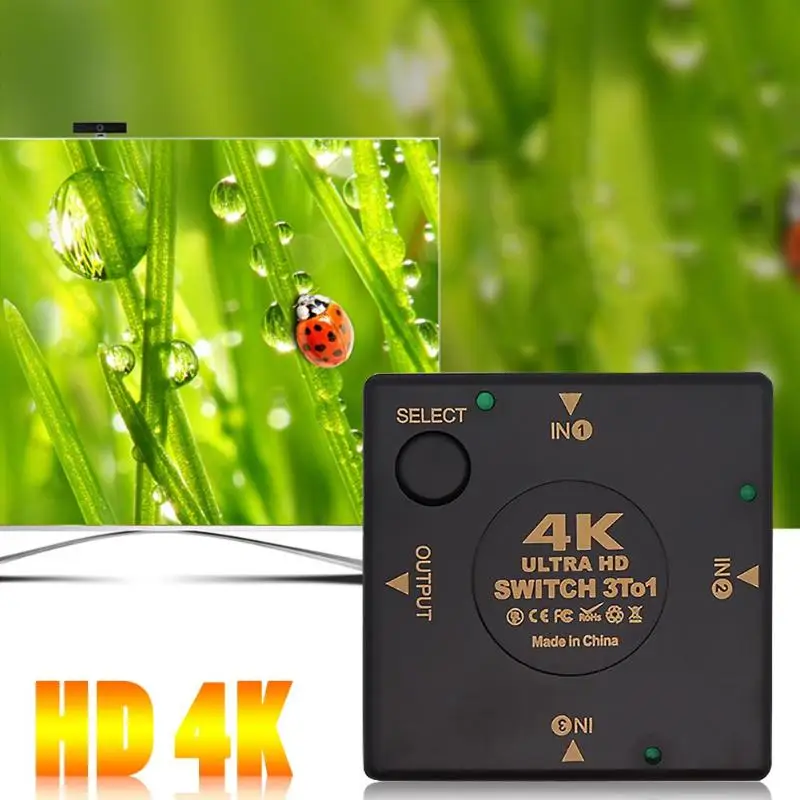 Три порта 1080P HDMI видео коммутатор аудио сплиттер конвертер Поддержка 4K x 2K 3DTV поддержка ing HDTV 1,4 и HDCP реле