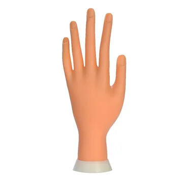 

Left Model Display Fingers Salon Home Soft Starter Fake Bendable Art DIY Manicure Practice Hand Nail Training