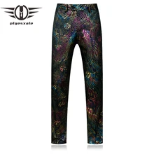 Plyesxale Красочные мужские костюмные брюки люксовый бренд бархат Pantalon Homme классические брюки мужские зауженный крой, для вечеринки Свадебные брюки P7