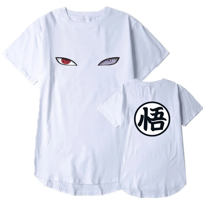 Новое поступление, футболка в стиле Харадзюку, аниме, Наруто Узумаки Хатаке, футболка с принтом глаз, хип-хоп Уличная футболка, топы, S-XXL - Цвет: White-9
