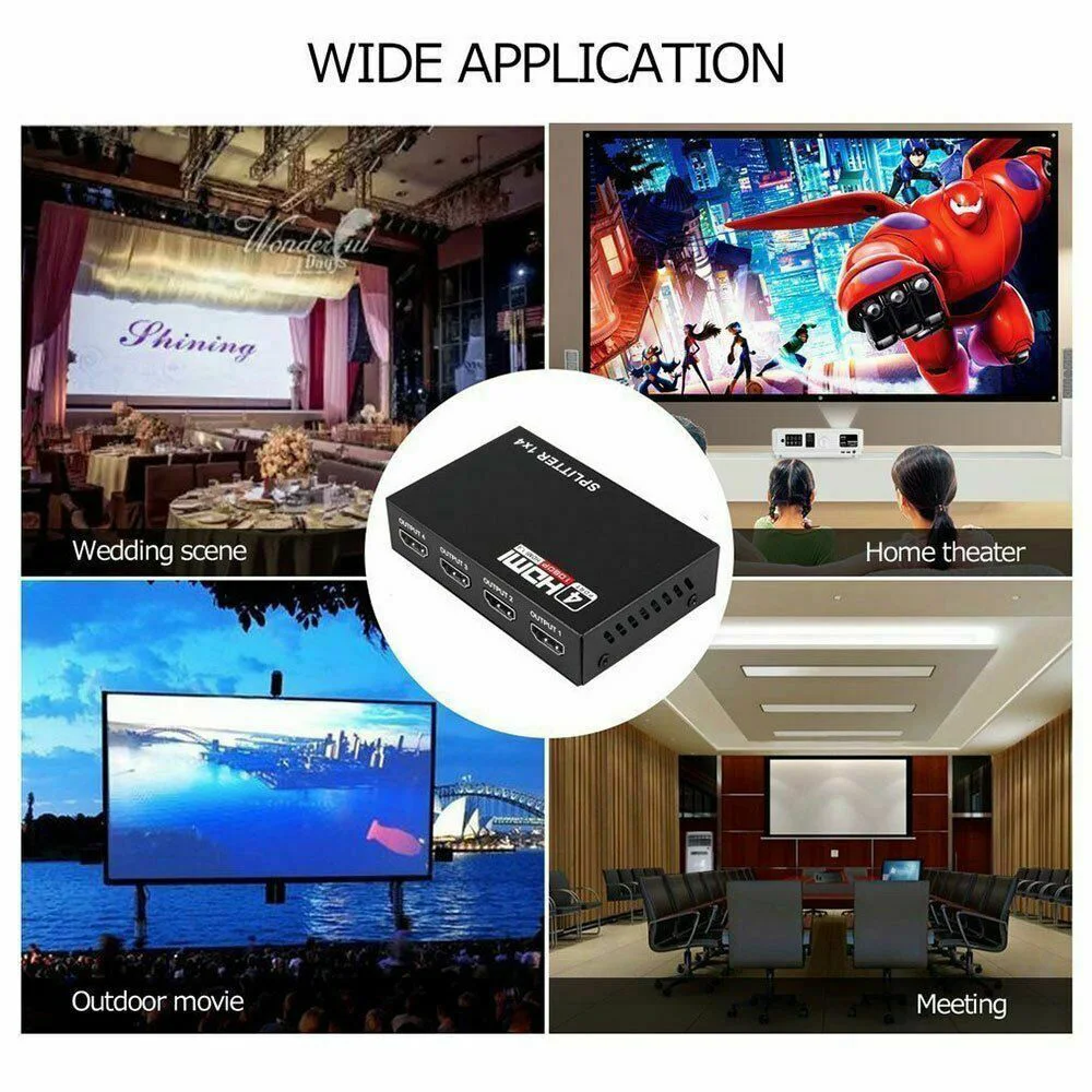 Full HD HDMI Сплиттер 4 порта концентратор ретранслятор усилитель v1.4 1080p 1 в 4 Выход надежно распределить HDMI