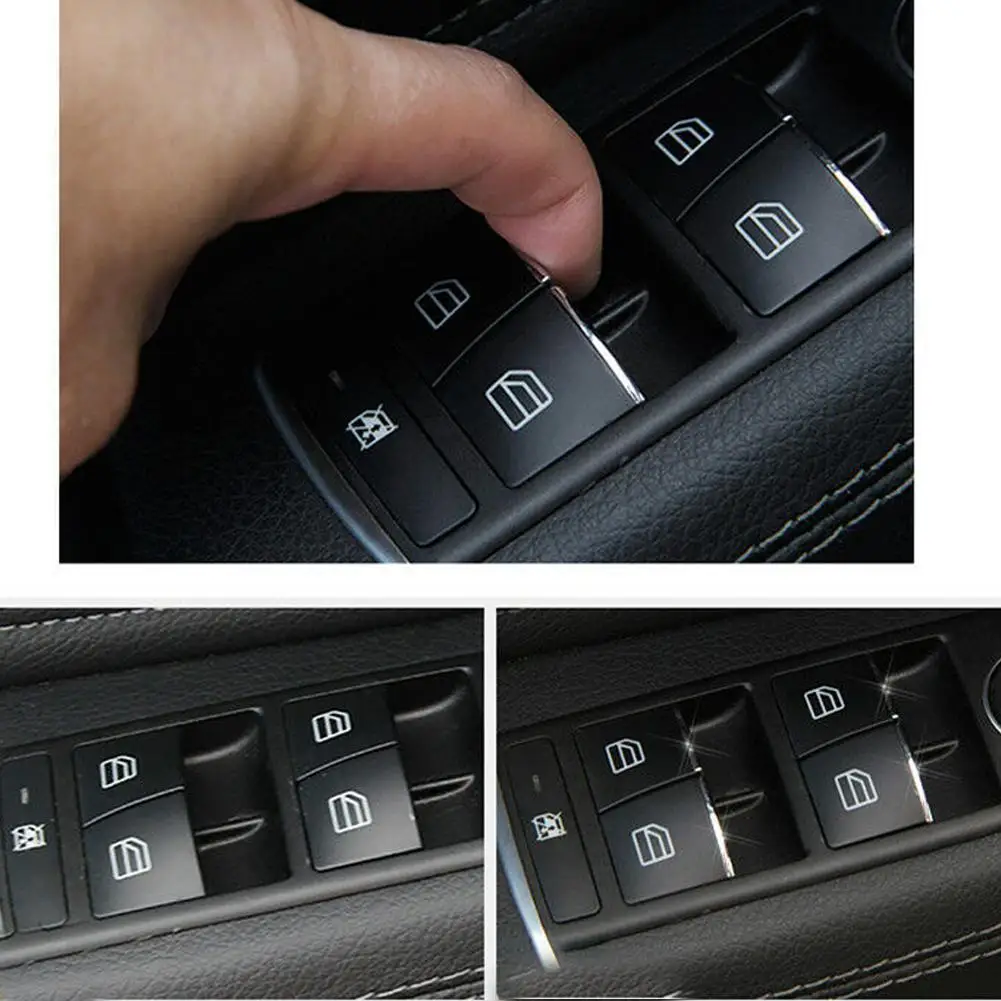 Door Window Lift Button Switch Sequin Trim Accessories For Benz CLA GLA Klasse W176 W246 C117 X156