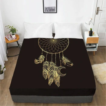 

Fitted Sheets Mattress Cover With Elastic Band Linens Bedsheet Bed Sheet 90x200 200x200 200x220 Size 3D Printed Dreamcatcher