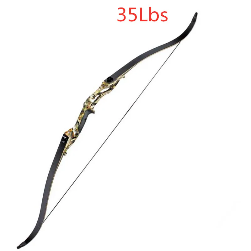 Camo yellow bow 35lb 3 цвета стрельба из лука 56 дюймов Camo TakedownRecurve лук длинный лук комплект лук стрелка отдых правая рука Открытый Охота стрельба - Цвет: Camo yellow bow 35lb