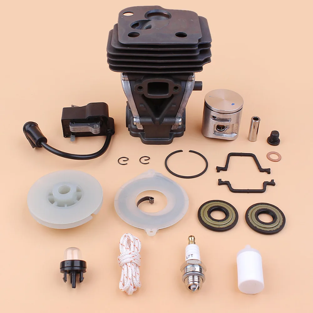 

42mm Cylinder Piston Seal Ignition Coil Pulley Spring Motor Kit Fit HUSQVARNA 445 445E Gasoline Saw Chainsaws Engine Replacement