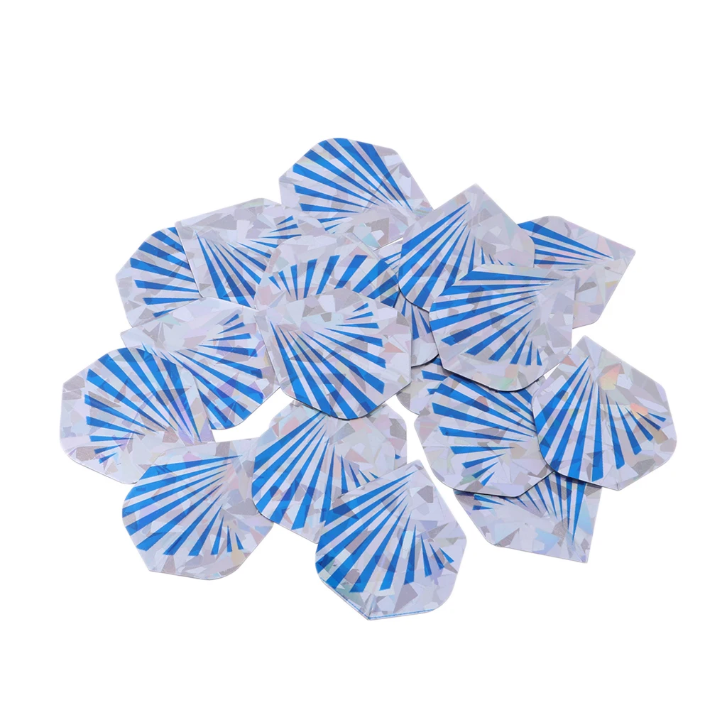MagiDeal 20pcs Dart Flights Standard Geometric Patterns Darts Flights Protectors for Steel / Soft Tip DIY Darts Accessories
