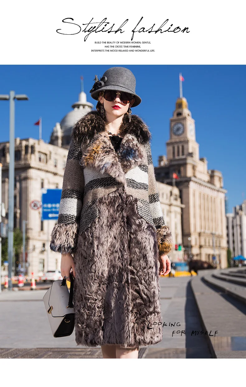 Пальто из натурального меха, Женская Роскошная шерстяная куртка, винтажное зимнее пальто, женская одежда, корейские толстые топы, Manteau Femme ZT4507