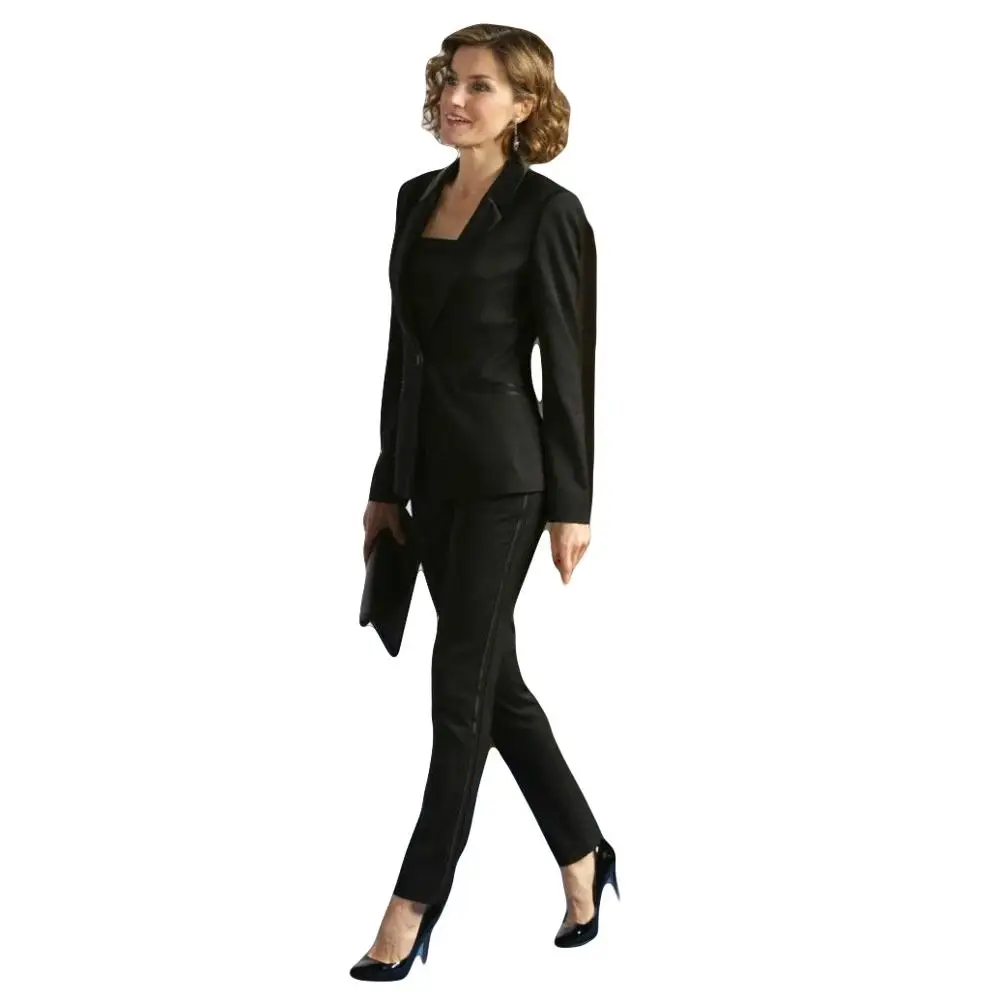 one piece black pant suit