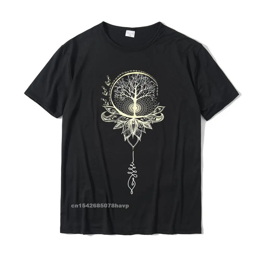 cosie Unique Funny Short Sleeve Mother Day Tops Tees Plain Round Collar 100% Cotton Tops & Tees Men Tshirts Drop Shipping Mandala Lotus Unalome Tree of Life T-Shirt__1217.Mandala Lotus Unalome Tree of Life T-Shirt  1217 black.