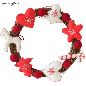 

Christmas Wreath Christmas Decoration Wicker Wool Felt Ball Decoration House Christmas Ornaments Shop Window Christmas Special