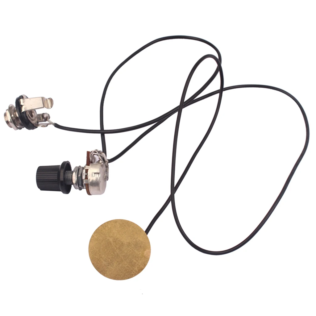 Prewired Piezo Pickup with Volume Control Knob for Cigar Box Guitar Parts