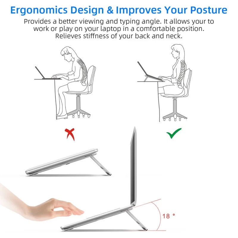 Top Portable Laptop Stand Foldable Notebook Holder Aluminum Alloy Computer Cooling Bracket For Macbook Dell Lenovo Acer ASUS