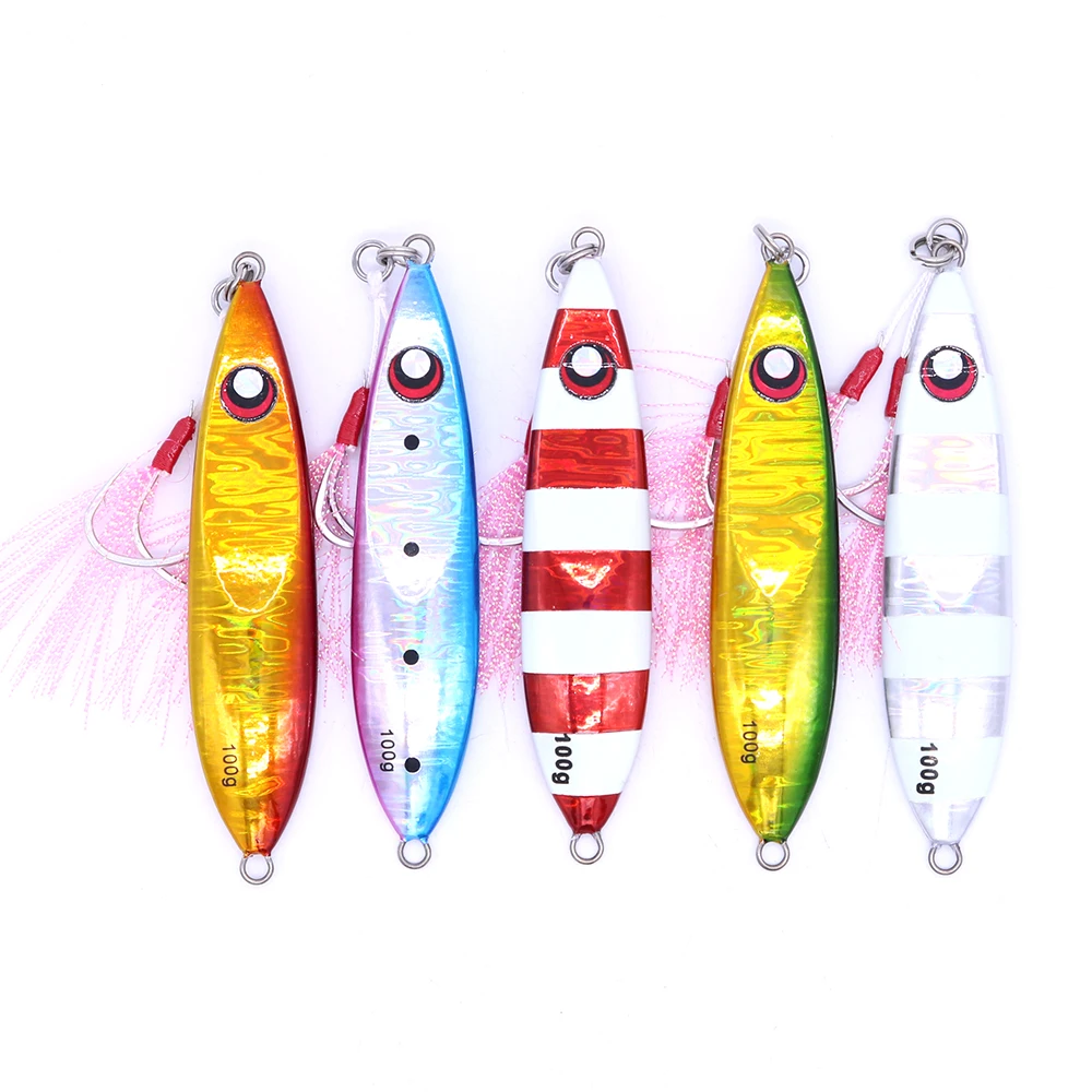 CASTFUN Jigging Lure 60g 80g 100g 130g 160g 5pcs Pike Lures Double