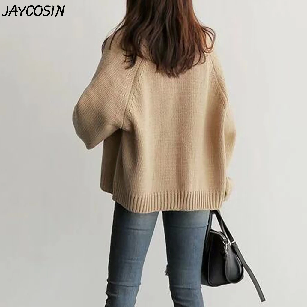 JAYCOSIN, женские свитера, однотонный, длинный рукав, вязаный свитер, топы, открытая стежка, кардиганы, пальто, зимнее, повседневное, простое, дикое, свитер, пальто