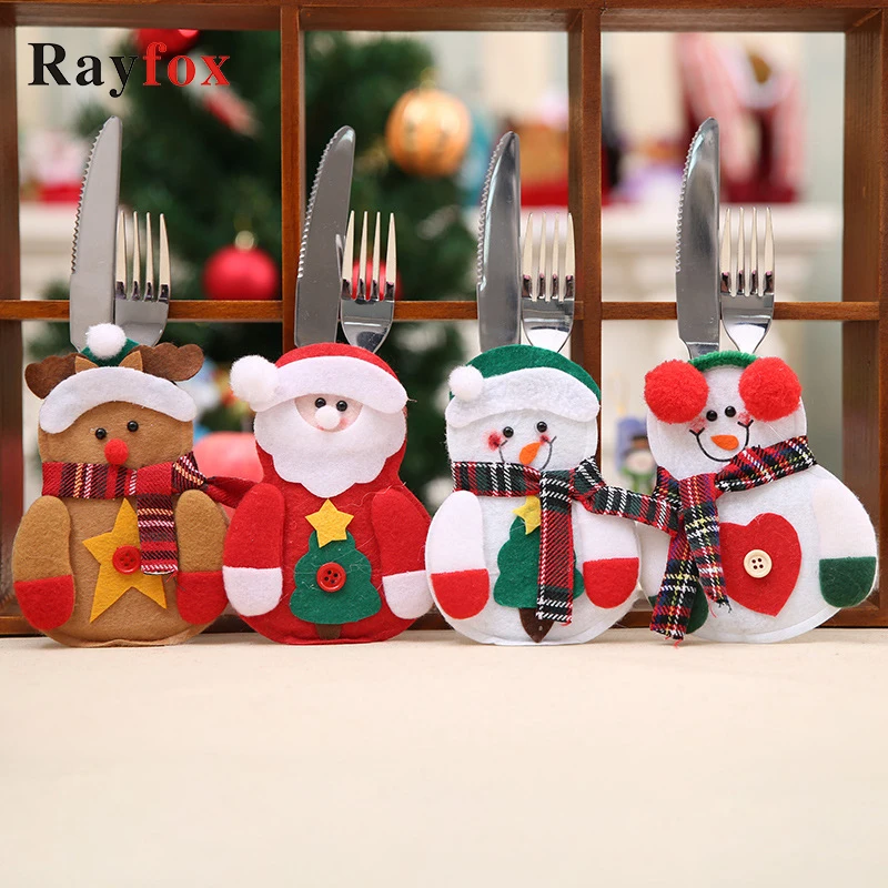 Mery Рождественский нож вилка столовые приборы комплект юбка брюки Deco Noel