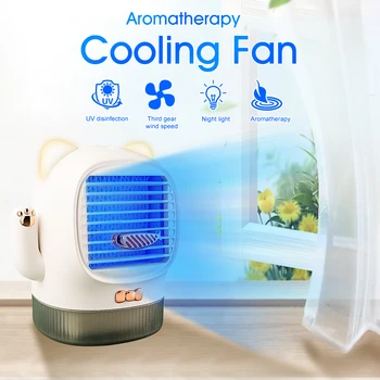

3 In 1 Air Cooler Fan Portable Air Conditioner Humidifier Space Easy Cool Purifies Air Cooling Fan Home Office UV Sterilizer
