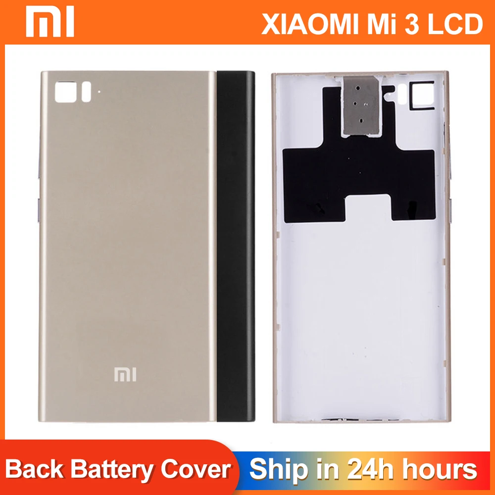 Задняя крышка батарейного отсека качества ААА для Xiaomi Mi3 M3 Mi 3 корпус + Кнопка