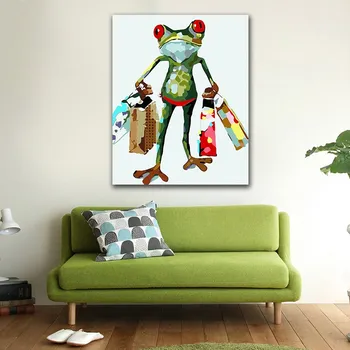

DIY Coloring paint by numbers Painted frog shopaholic Abstract figure paintings by numbers with kits 40x50 framed
